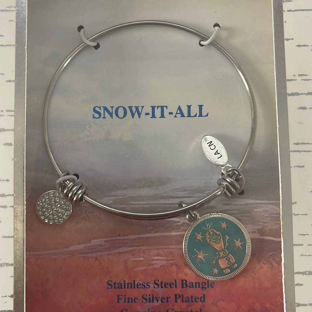 New DISNEY FROZEN 2 Olaf bangle silver stainless steel bracelet girls